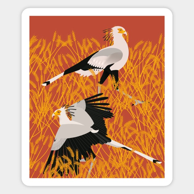 Secretary Bird Magnet by Aline Eg